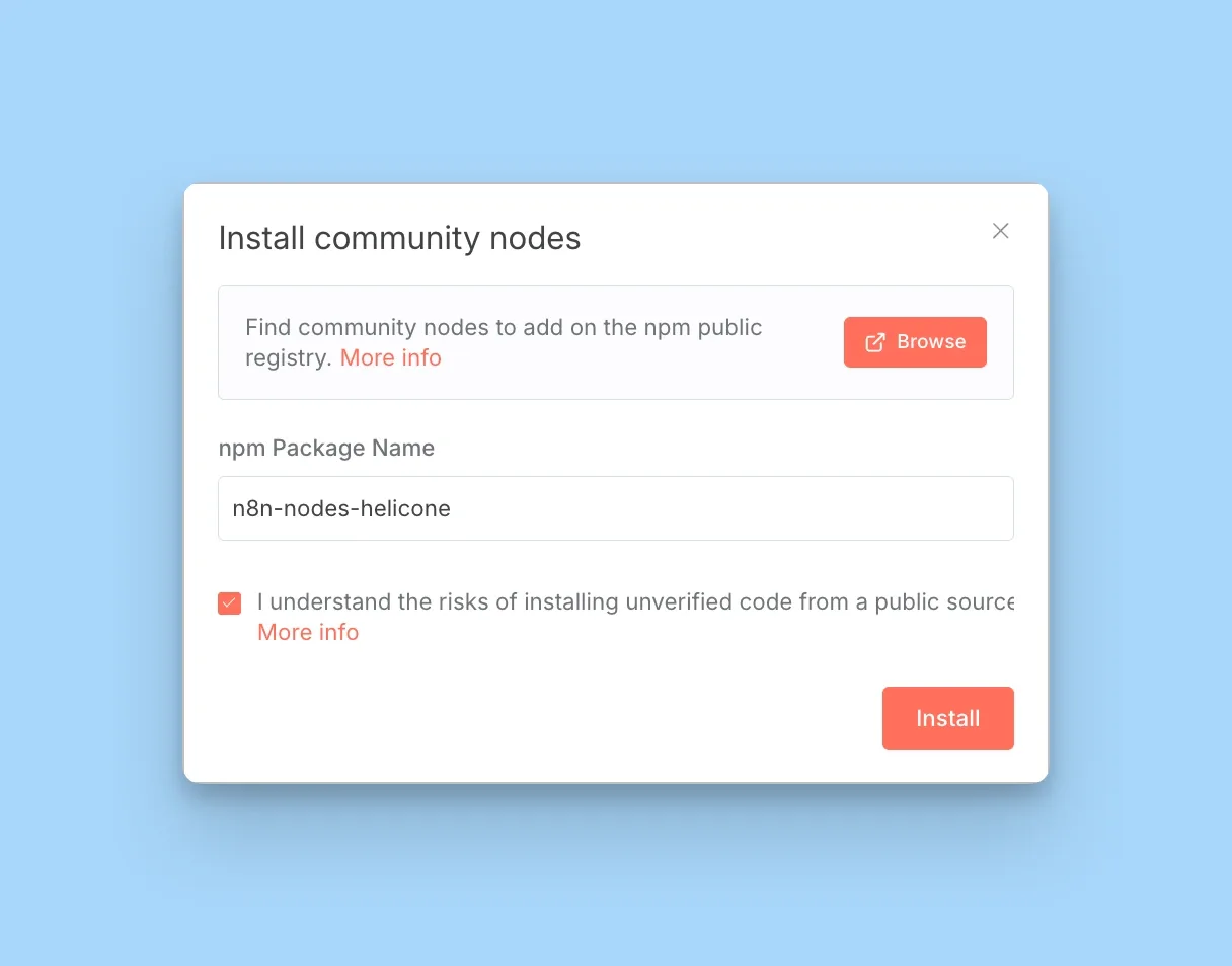 n8n install community node