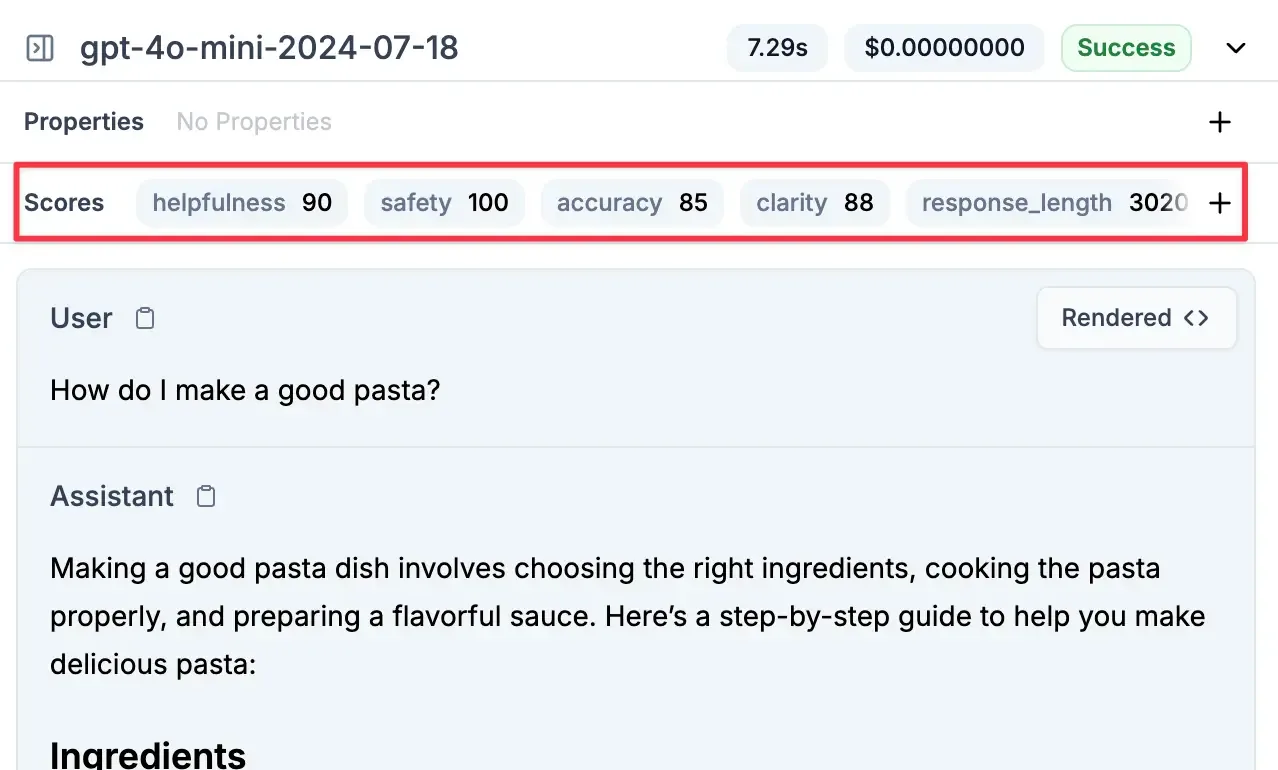 Filtering requests by scores to identify best examples for datasets