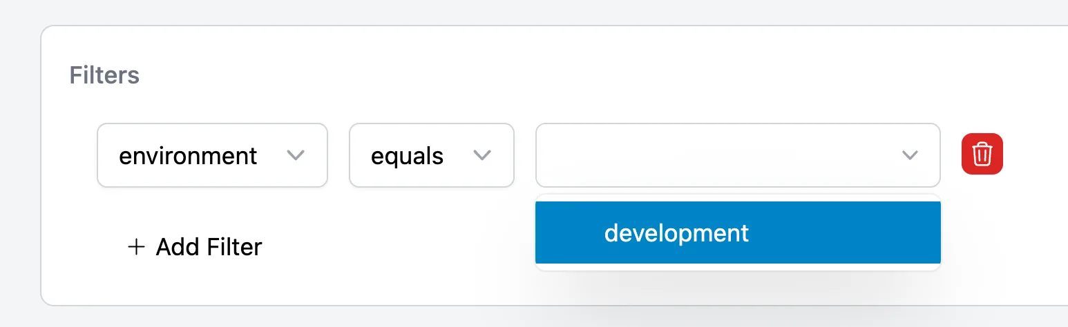 Add filters to specify environment within Helicone.