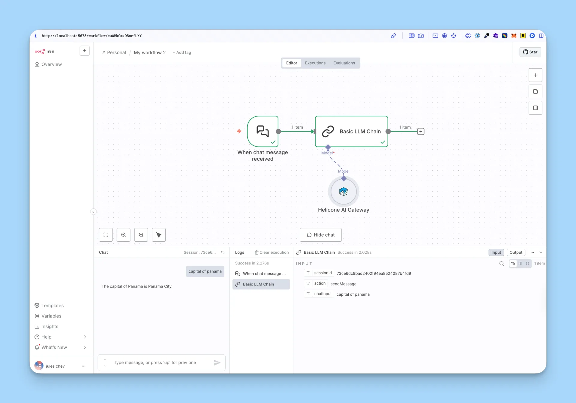 n8n workflow example
