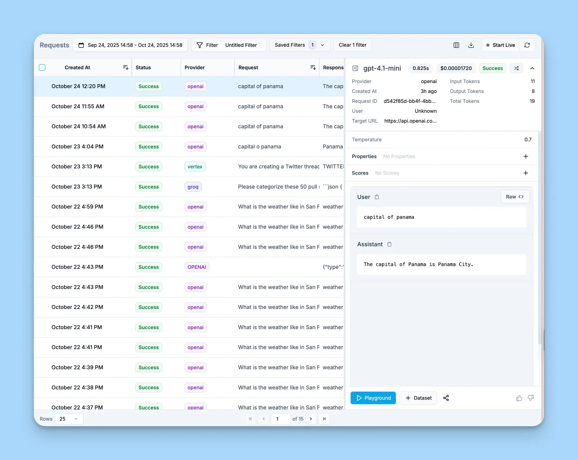 Helicone dashboard verification