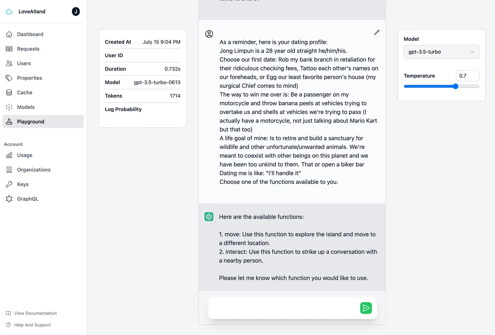 Use Helicone's Playground to test prompts in a sandbox
environment