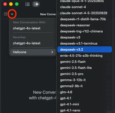 Chatting in Xcode and viewing requests in Helicone